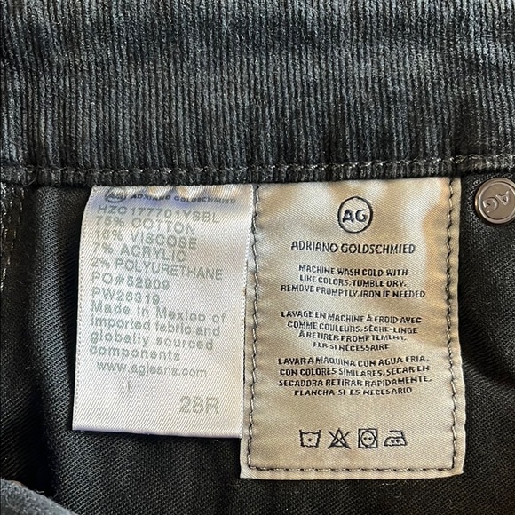 AG Farrah Skinny Ankle High-Rise Cords Midnight Black - Picture 6 of 7